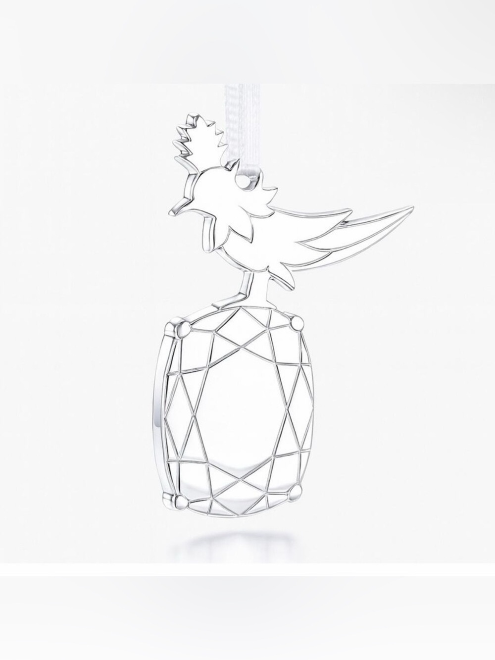 NEW Tiffany & Co. Bird on a Rock Pendant Ornament Charm Gift Pouch Silver